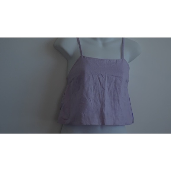 Hevron Women's Boxy Cropped Spaghetti Strap Top lavender XS L NWT 198 - Picture 3 of 10